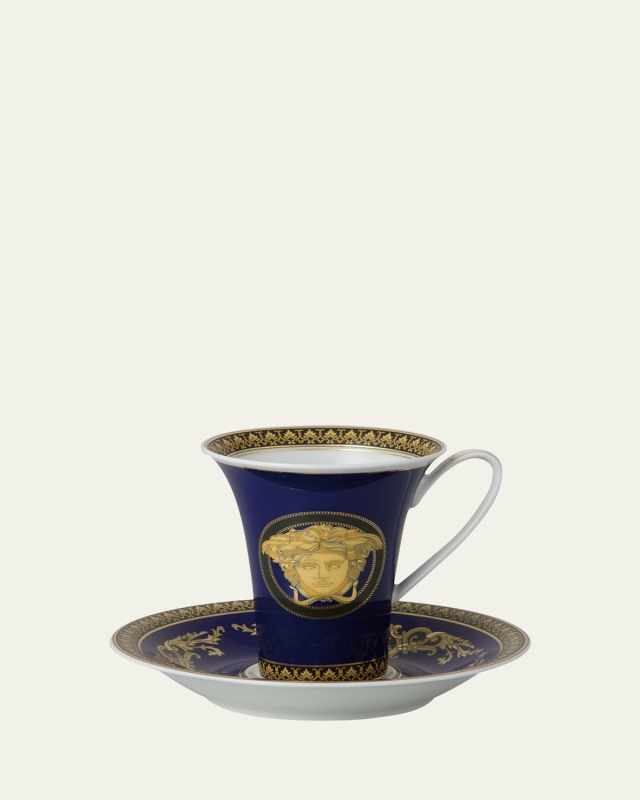 Medusa Blue Coffee Cup & Saucer